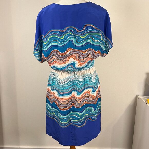 Trina Turk Caspian Agate Swirl Silk Dress Size 8 - Picture 3 of 10